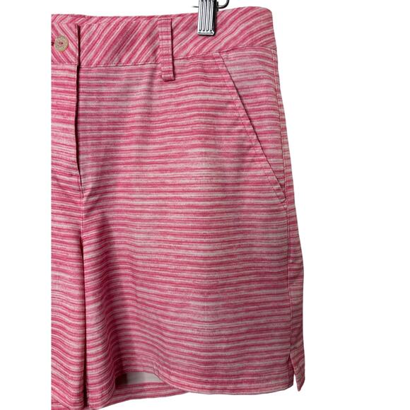 Puma Flat Front Pink & White Stripe Shorts Women's Size 8 - Picture 3 of 6